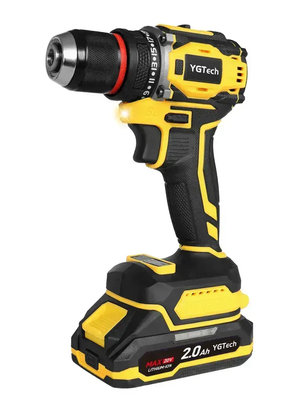 YGTECH Дрель-шуруповерт, 26 В, 60 Нм, 2 АКБ