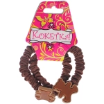 Резинки для волос 2шт «ФАНТЕЭГРО», мишки, цвет черный, молочный и коричневый, d-5.5см (Кокетка)