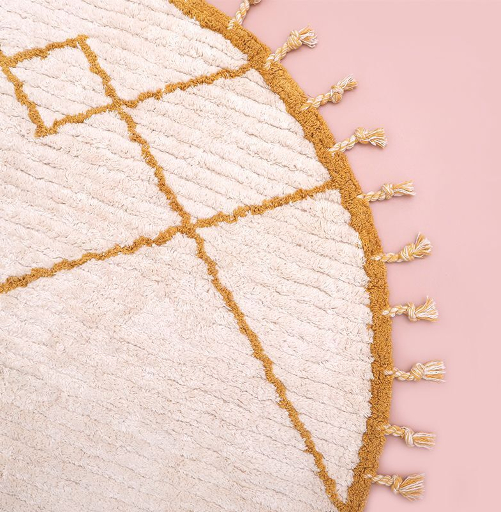 Стираемый коврик Nattiot Come Mangue (Ø120 см), хлопок, бежевый