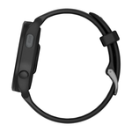 Спортивные часы Garmin Forerunner 165, силиконовый ремешок цвета чёрный/синевато-серый AMOLED-дисплей. Ремешок с классической застёжкой — на запястье обхватом 126–203 мм