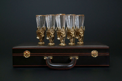 Набор рюмок-лафитников "Лев" 6 шт. в подарочном кейсе с художественным оформлением