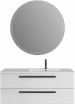Тумба с раковиной Cezares ECO-CER-N 120 ECO-CER-N-1200-2C-SO-BL белая глянцевая левая/правая