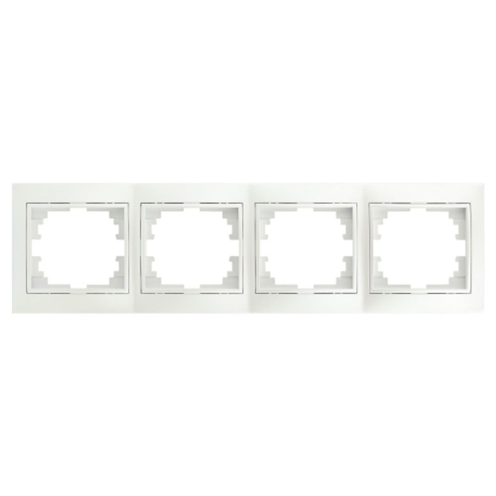 Рамка для розеток и выключателей Intro Plano 1-504-06 на 4 поста горизонтальная, СУ, перламутр