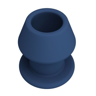 Синяя анальная пробка с открытым каналом - 8,7 см. (Цвет: синий)