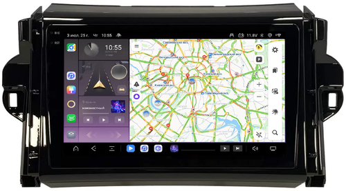 Магнитола для Toyota Fortuner 2015-2022 - Kuberg OL-9699 QLed+2K, Android 13, Быстрейшая, CarPlay, 4G SIM-слот