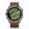 Garmin Fenix 8 Sapphire Amoled 51 мм – Титановый , коричневый кожаный и графитовый силиконовый ремешок
