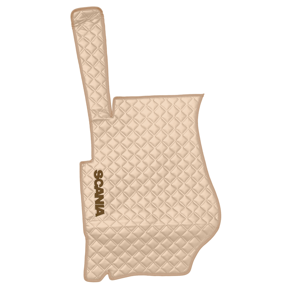 Ковры SCANIA 5 серии Р (автомат) (экокожа, бежевый, бежевый кант, коричневая вышивка)