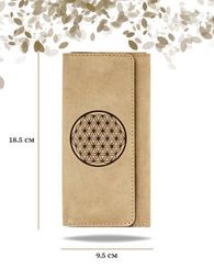 Кошелек Цветок жизни светло-коричневый нубук 05825