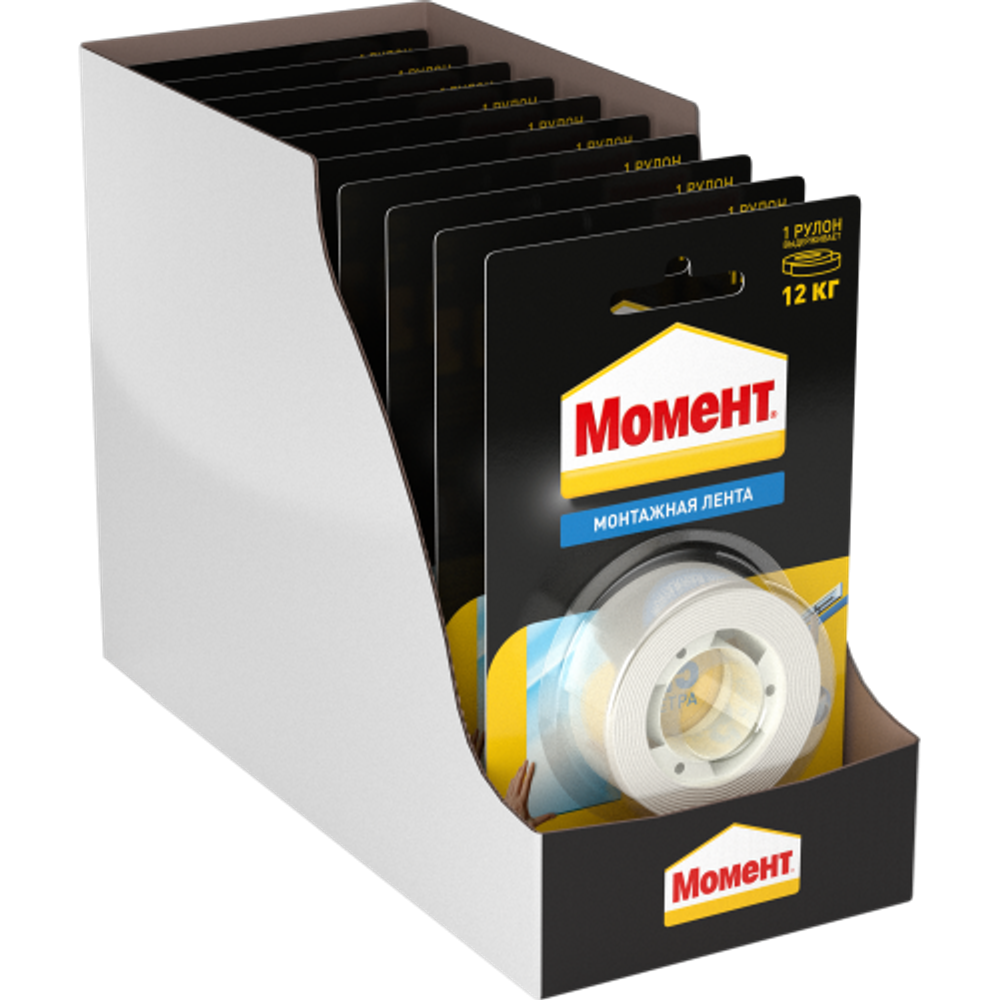 Клейкая лента Момент 1714773 монтажная двусторонняя на 12 кг. 1,5 м.