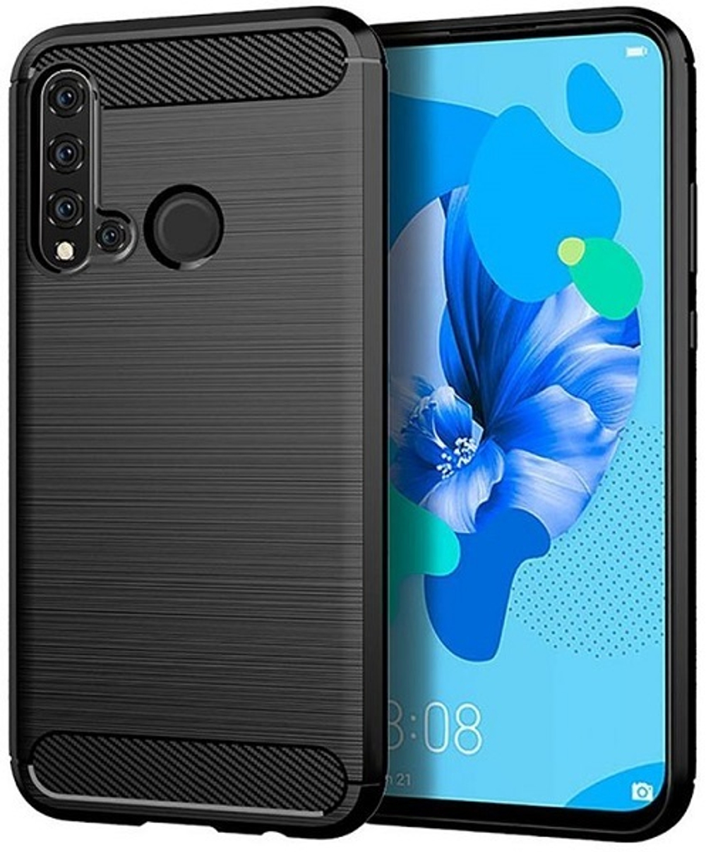 Купить чехол на Huawei P20 Lite 2019 (Nova 5i) черного цвета, в стиле  Carbon от бренда caseport. Высокое качество, низкие цены, быстрая доставка!