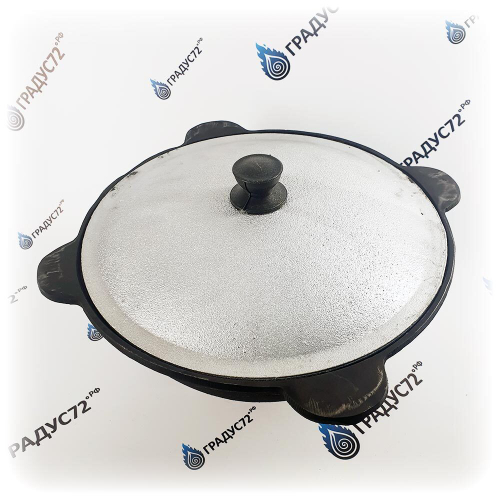 Казан Узбекский чугунный 16 литров с плоским дном и крышкой (г.Наманган)