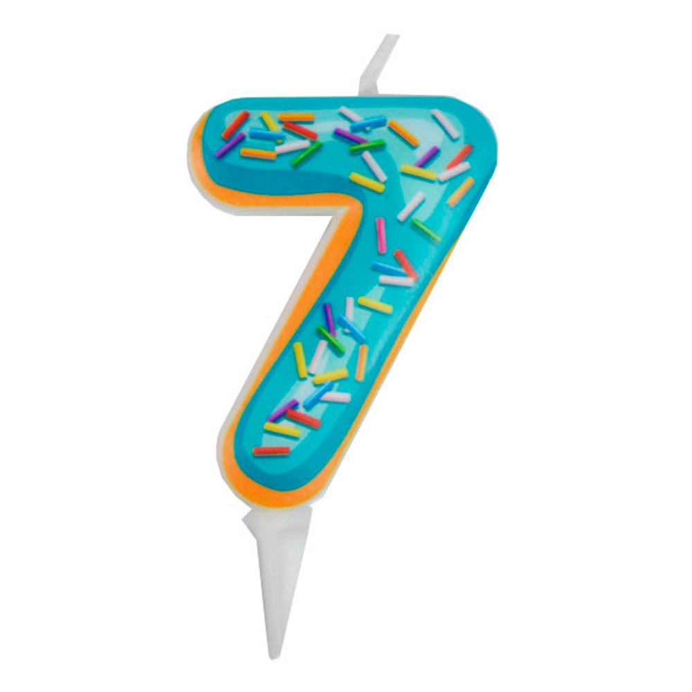 Свеча цифра для торта "7", пончик
