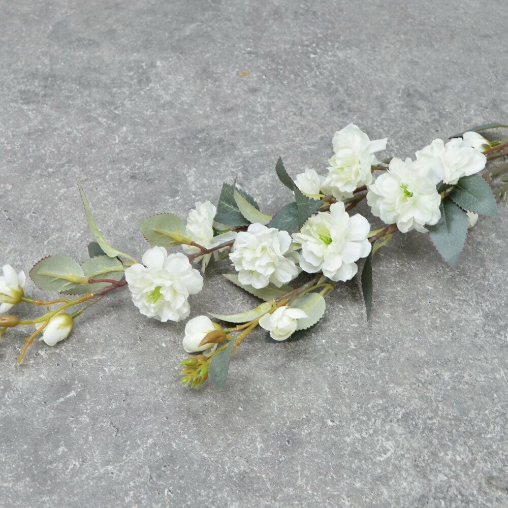 Цветы искусственные "Шиповник", цвет белый