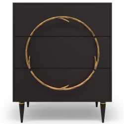 Комод Арт Колор matte Классик Голд с 3 ящиками Терпкий коричневый матовый