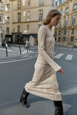 ZARA ЮБКА МИДИ ЖАККАРД, СЛОНОВАЯ КОСТЬ