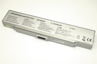 Аккумуляторная батарея для ноутбука Sony Vaio VGN-FE VGN-FS (VGP-BPS2) 11.1V 5200mAh OEM серебристая