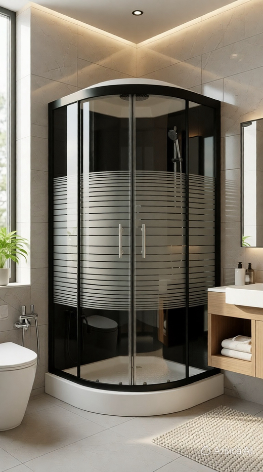 Кабина душевая AquAvipi 040 размер 90х90х217 черная н/п