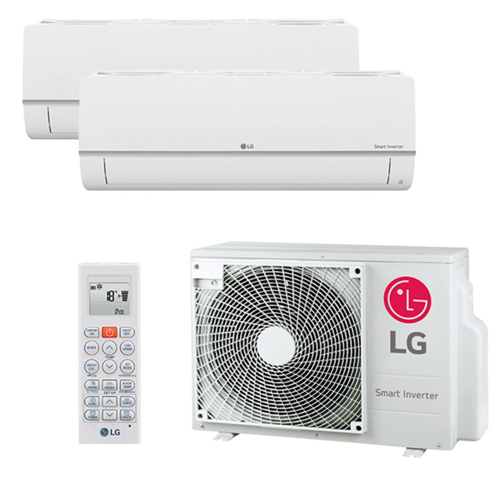 Мультисплит система на 2 комнаты LG PM09SP.NSJ + PM12SP.NSJR0 / MU2R17.U13