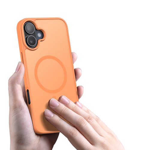 Матовый защитный чехол оранжевого цвета с MagSafe для iPhone 17, серия Yind Series от Dux Ducis