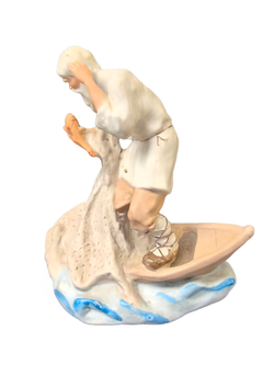 Фарфоровая статуэтка "Старик и золотая рыбка" Полонский ЗХК