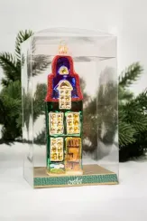 Елочное украшение Голландский домик, стекло, 13,5 см., 1 шт., Витус (59210)