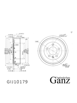 Барабан тормозной VW Polo/SKODA Fabia/AUDI A2/SEAT Ibiza/Cordoba GANZ GIJ10179