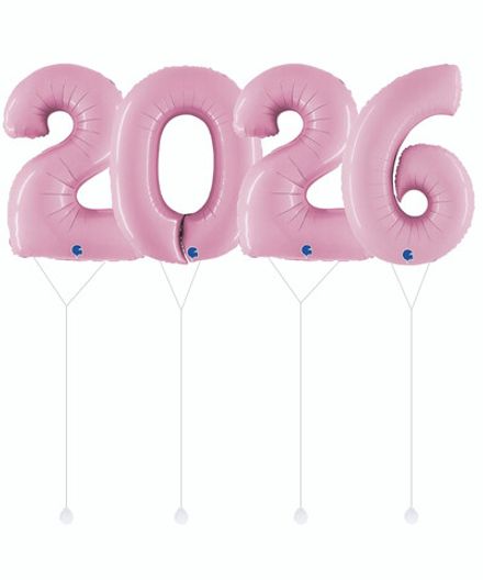Набор цифр "2026 в нежно-розовом цвете" 102 см 4 шт