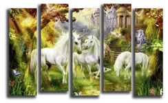 Модульная картина "Сказочные единороги"