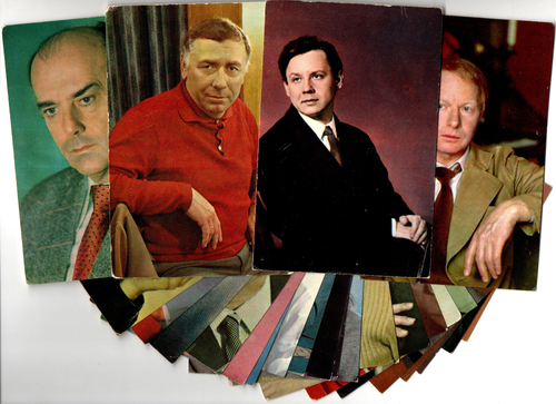 №117 Открытки Артисты и актёры СССР 1970–1980-е г. 25 штук. Цветные, чистые, без повторов