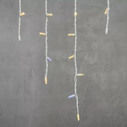 Светодиодная бахрома с колпачком 3,2*0,9 м., 168 теплых белых LED ламп, мерцание, каучуковый белый провод, LTC (LL168BLW-8-2WW)