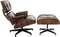 Кресло с оттоманкой Eames Lounge Premium, состаренная кожа