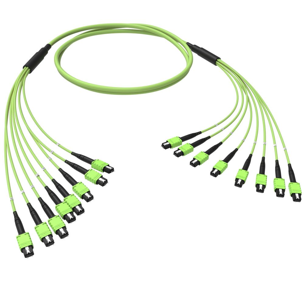 Оптическая магистральная сборка 96 ОВ 50/125 OM5, 8xMTP PRO(12)m/8xMTP PRO(12)m, тип В, 500 м