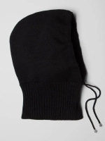 Капор женский вязаный черный