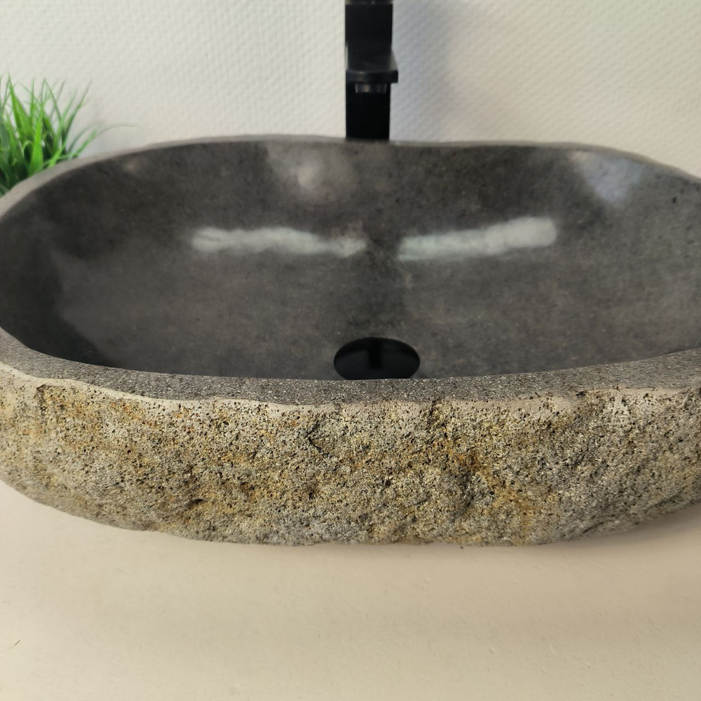 Раковина из речного камня RS-66076 58х43х15 из натурального камня