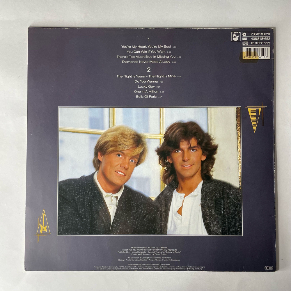 Винтажная виниловая пластинка LP Modern Talking The 1st Album You're My Heart, You're My Soul (Германия 1985)