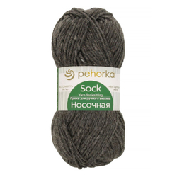 Носочная пряжа Россия Пехорка 50%полутонк.шерсть 50%акрил 5х100г/200м (048-Серый)