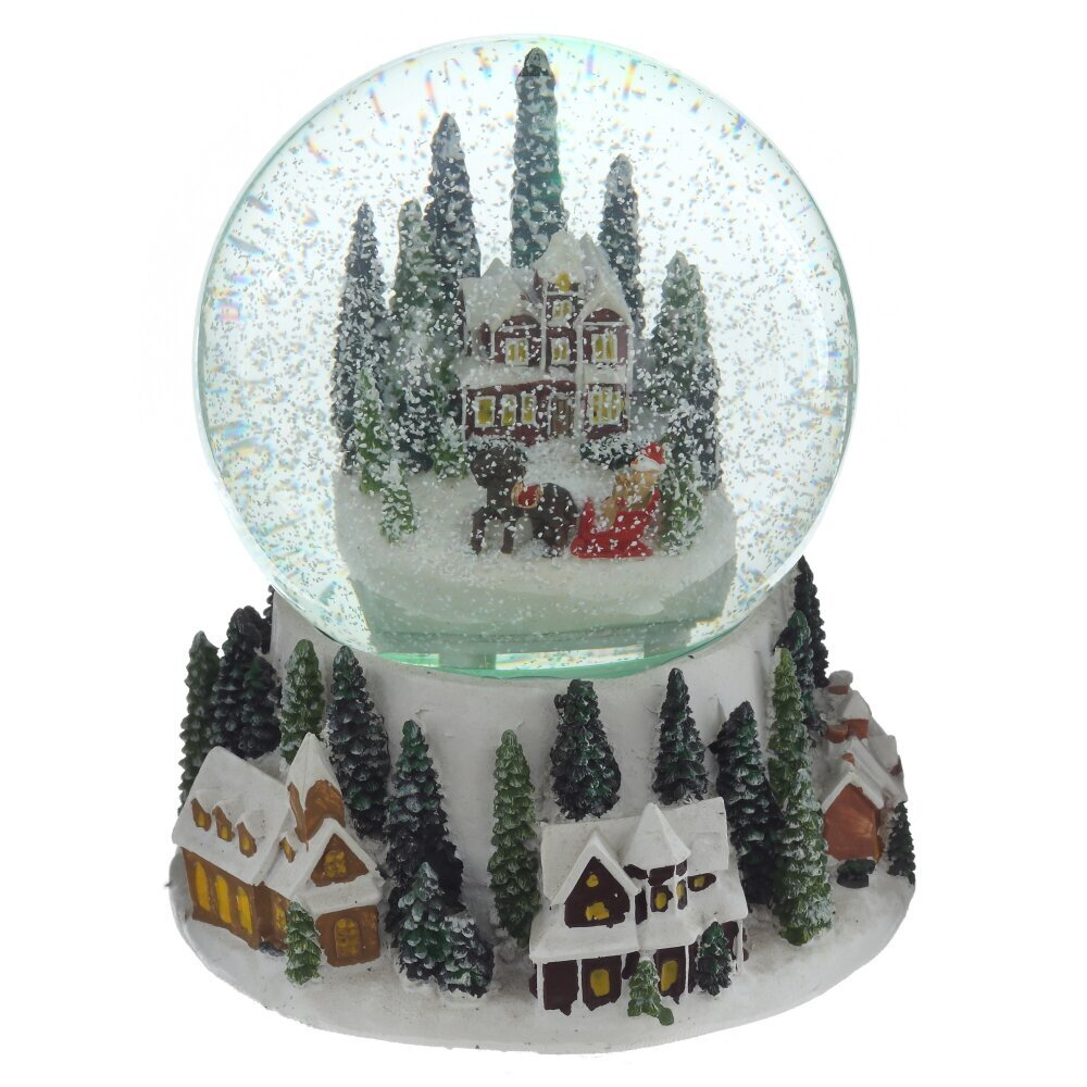 Фигурка декоративная "Рождество" в стекл шаре (свет, муз, вьюга, 3хAAA), D 15 см, L13 W14 H16 см