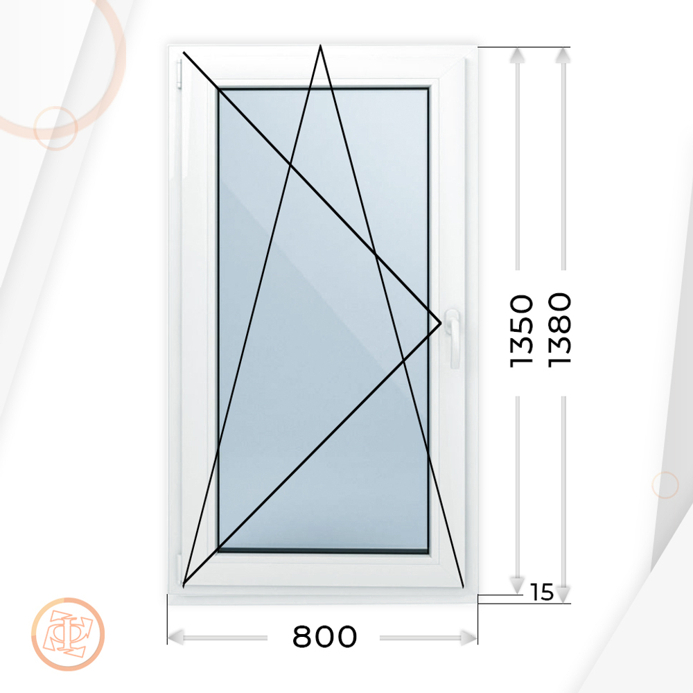 Пластиковое окно 1350 х 800 ТермА Эко
