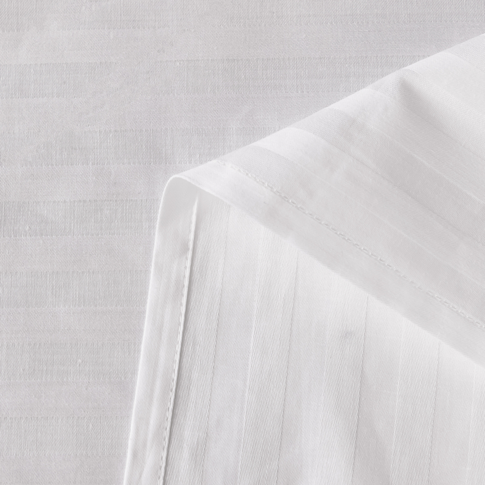 Простыня Страйп Сатин Однотонный Отель белый 100% хлопок 1x1 R1CTH036220235
