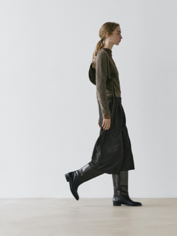 Massimo Dutti Длинные бермуды из 100% шерсти, черный