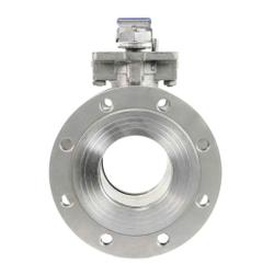 Stainless steel ball valve Elephant BV.CF.Fp.316.200 290 psi, full port, compact flanged connection Class 150, with ISO 5211 mounting pad and handle