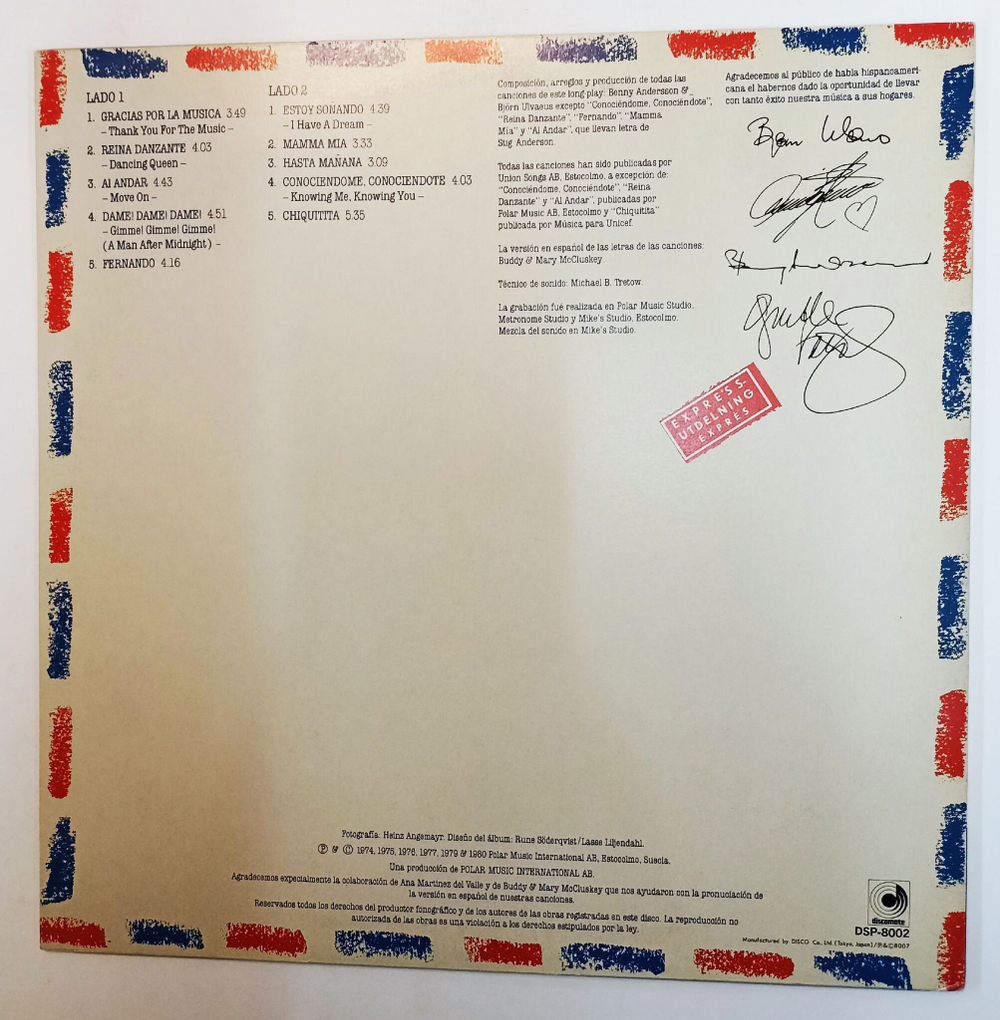 Винтажная виниловая пластинка LP ABBA Gracias Por La Musica (Japan 1980) (Red Vinyl, No Obi)