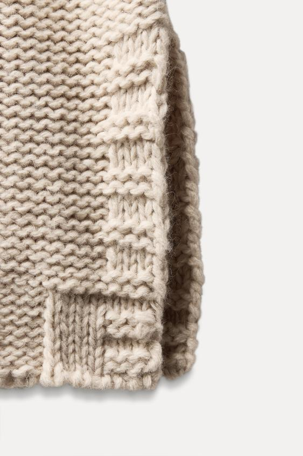 ZARA СВИТЕР С УЗОРОМ «КОСЫ», ЭКРЮ