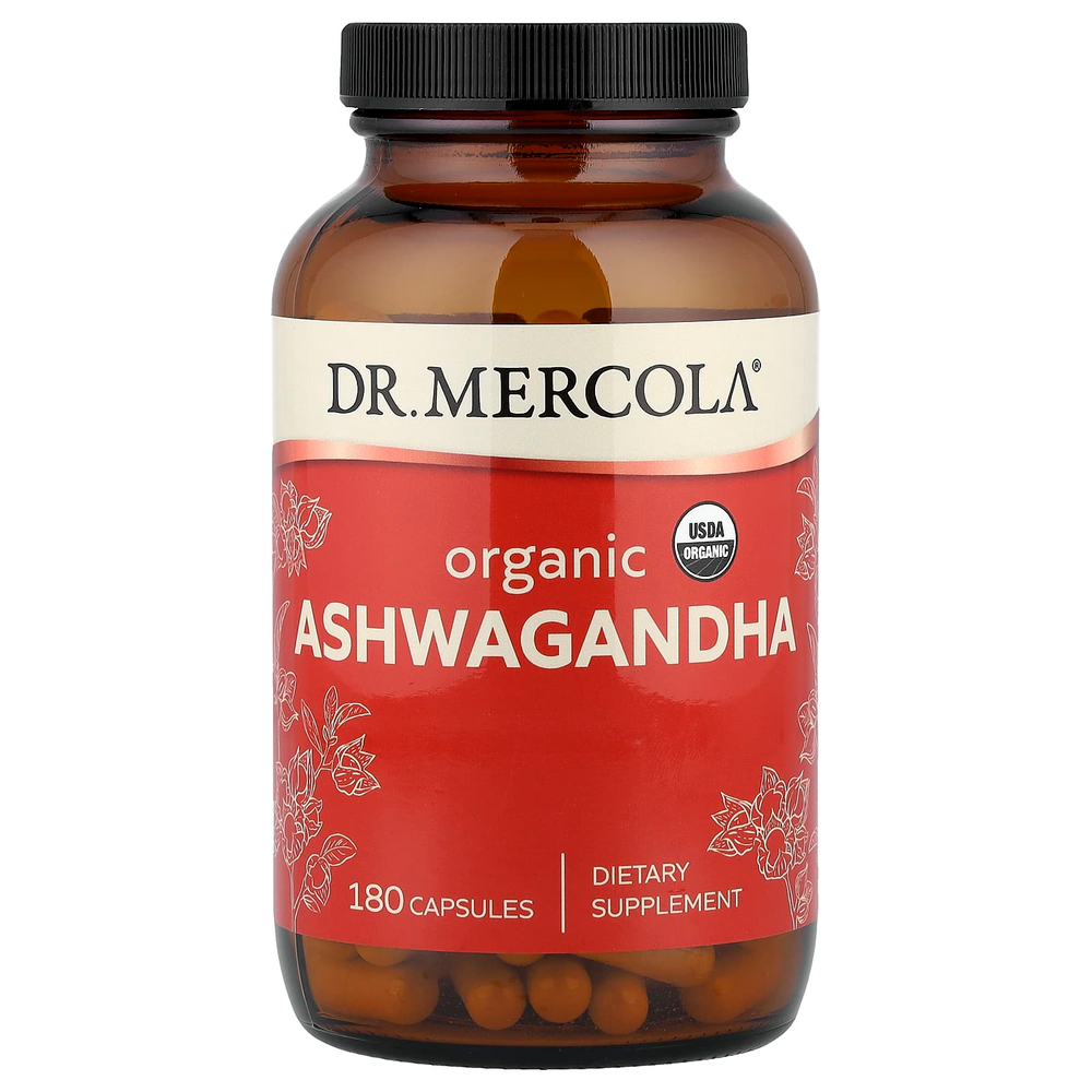 Dr. Mercola, органическая ашваганда, 180 капсул (400 мг в 1 капсуле)