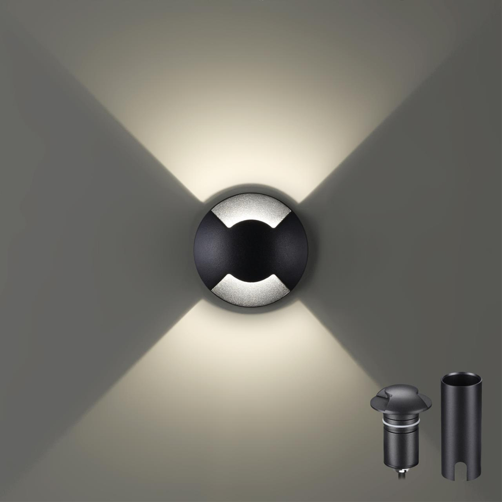 6662/2GL NATURE ODL24 729 черный/металл Встраиваемый грунтовый светильник IP67 LED 3W 4000K 75° 12V/24V WALD (нужен драйвер 357781/357782)