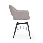 Стул на металлокаркасе Woodville Ойстер MR-28, черный, ножки черные