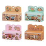 Декоративный скотч - 4 шт, с капибарой, детская клейкая лента с рисунком для скрапбукинга, декора и творчества, (цветные скотчи бумажные узкие), размер 10-15-20-30 мм