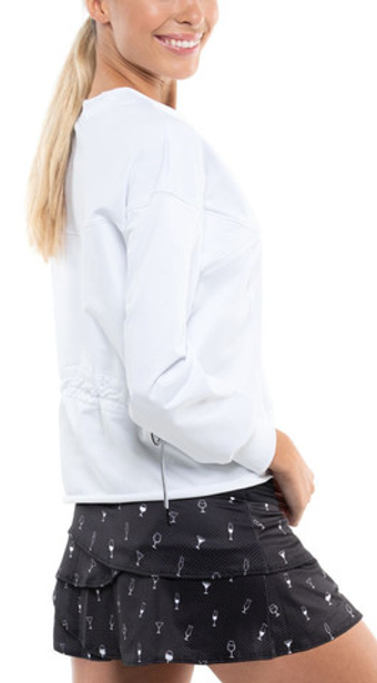 Женская Кофта теннисная Lucky in Love Core Ruche Back L/S Women - белый