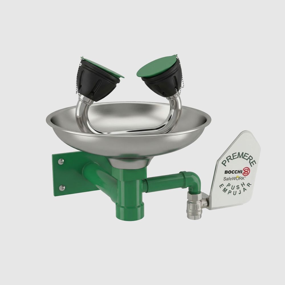 Аварийный фонтан настенный оцинк. сталь BOCCHISF SC300SS зеленый