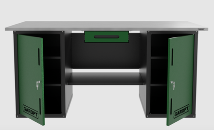 Верстак двухтумбовый с ящиком, зеленый 1800*700 Garopt, GT1800DDY1.green